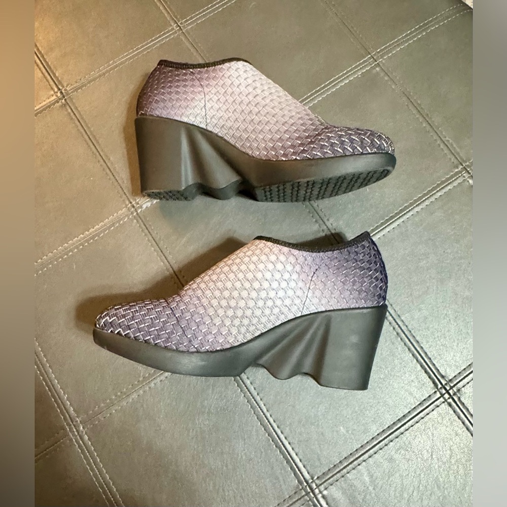 Women’s Zee Alexis Platform Wedge Grey/Silver Ombre Heels Size 41/10
